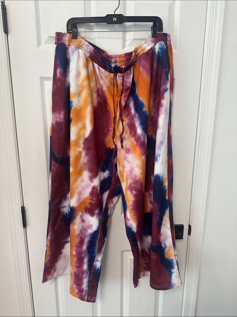 SHEIN Multicolor Tie-Dye Wide Leg Track Pants